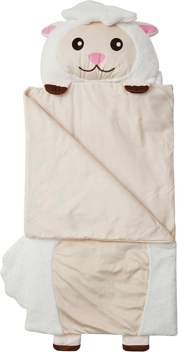 Unicorns & Robots Kid's Nap Buddies Character Preschool Nap Mat, Toddler Sleeping Bag with Pillow for Daycare, Ages 3+ - Image 3